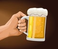 hand with beer jar Royalty Free Stock Photo