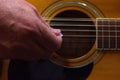 Hand Beginning to Strum a Guitar Royalty Free Stock Photo