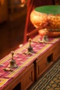 Hand bells and a dorje on a little tables Royalty Free Stock Photo