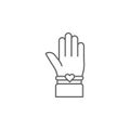 hand best friends bracelet outline icon. Elements of friendship line icon. Signs, symbols and vectors can be used for web, logo,