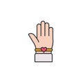 hand best friends bracelet outline icon. Elements of friendship line icon. Signs, symbols and vectors can be used for web, logo,