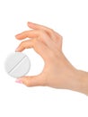 Hand with big pill Royalty Free Stock Photo