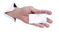 Hand with blank business card Royalty Free Stock Photo