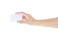 Hand with blank business card Royalty Free Stock Photo