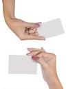 Hand with blank card