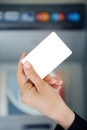 Hand with blank credit card Royalty Free Stock Photo