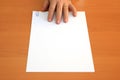Hand and blank document
