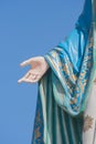 Hand of The Blessed Virgin Mary in the Roman Catholic Diocese that is public place in Chanthaburi Province. Royalty Free Stock Photo