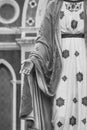 Hand of The Blessed Virgin Mary statue standing in front of The Roman Catholic Diocese. Royalty Free Stock Photo