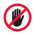 Hand blocking sign stop Royalty Free Stock Photo