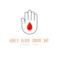 Hand blood icon, Donor day concept, vector illustration isolated on white.