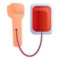 Hand blood transfusion icon, cartoon style Royalty Free Stock Photo