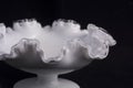 Hand blown white glass bowl