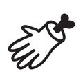 Hand with bone doodle illustration. Halloween zombie symbol. Royalty Free Stock Photo