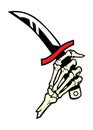 Hand bone hold a dagger