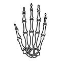 Hand bone icon black color illustration flat style simple image