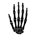 Hand bone icon black color illustration flat style simple image