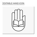 Hand with book line icon Royalty Free Stock Photo