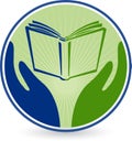 Hand book logo Royalty Free Stock Photo