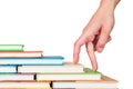 Hand and book stairs Royalty Free Stock Photo