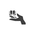 Hand and book vector icon Royalty Free Stock Photo