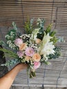 Hand boquet wedding flower rose rustic