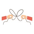 Hand and bowtie rope design