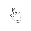 Hand broken bandage icon. Simple line, outline of human skeleton icons for ui and ux, website or mobile application on