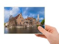 Hand and Brugge cityscape - Belgium my photo