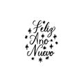 Hand brush lettering happy new year with patterns on Spain Royalty Free Stock Photo