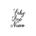 Hand brush lettering happy new year on Spain Royalty Free Stock Photo