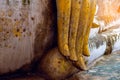 The hand of Buddha statue in Sukhothai history park,Thailand Royalty Free Stock Photo