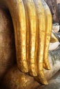 Hand Buddha at wat si chum in Sukhothai, Thailand. Royalty Free Stock Photo