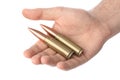 Hand with bullets Royalty Free Stock Photo