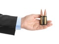 Hand with bullets Royalty Free Stock Photo