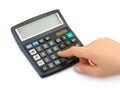 Hand and business calculator Royalty Free Stock Photo