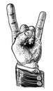 Heavy Metal Rock Music Hand Sign Gesture