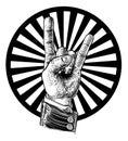 Heavy Metal Rock Music Hand Sign Gesture Royalty Free Stock Photo