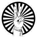 Peace Victory Hand Sign