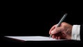 Hand of a businessman signing a document or contract Royalty Free Stock Photo