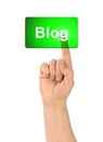 Hand and button Blog Royalty Free Stock Photo