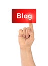Hand and button Blog Royalty Free Stock Photo