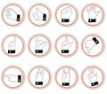 Hand button icons