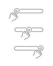 Hand button switch line icons. On, Off toggle slider flat UI control web elements. Lock and unlock symbol. Royalty Free Stock Photo