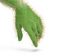 Hand cactus on white background.3D illustration.