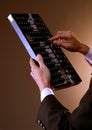 Hand calculating using abacus Royalty Free Stock Photo