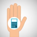 Hand calculator finance icon