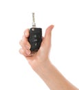 Hand with car key isolated Royalty Free Stock Photo