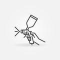 Hand with Car Paint Spray Gun linear vector concept icon Royalty Free Stock Photo