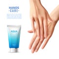 Hand Care Cream Realistic Poster